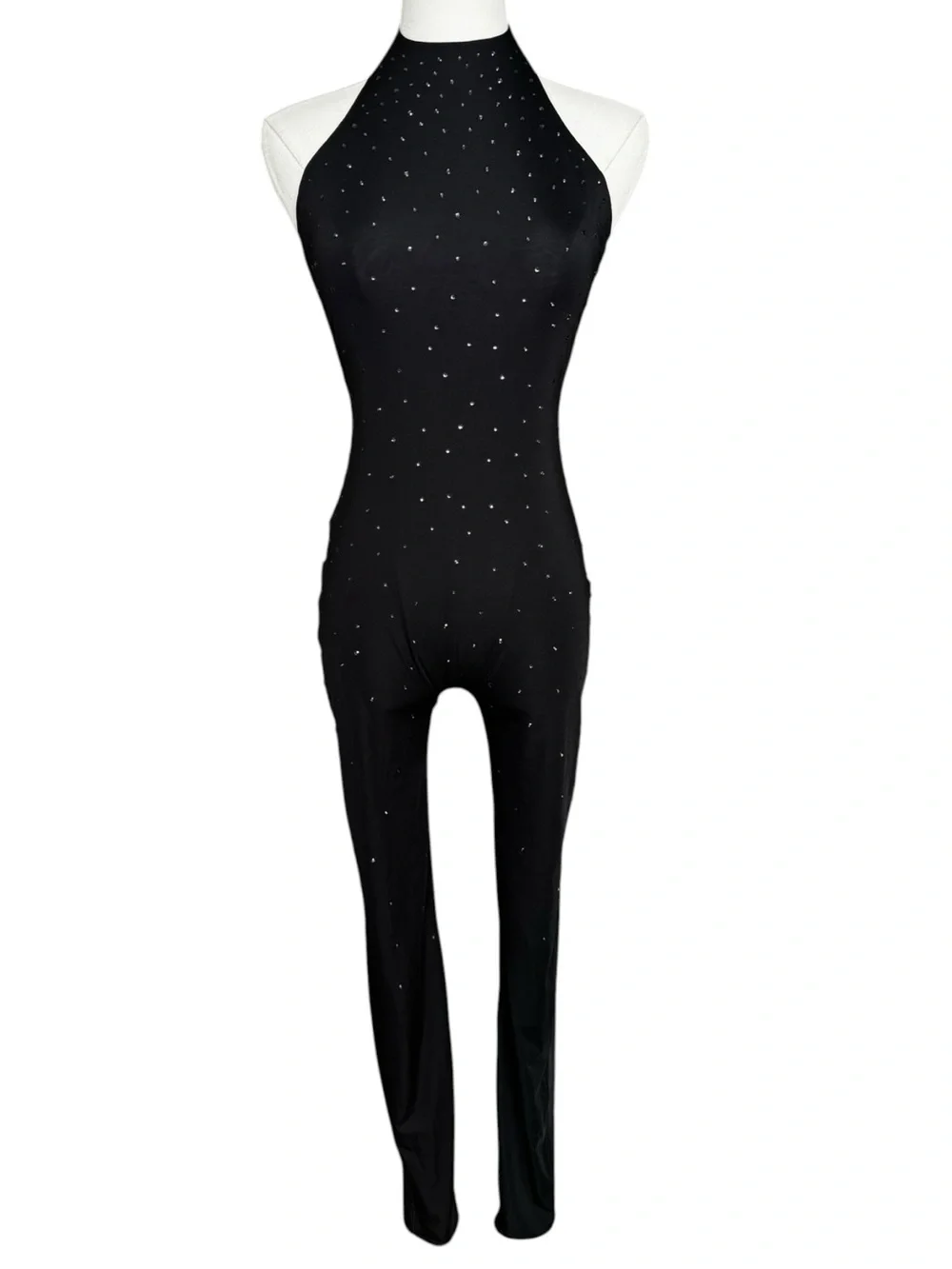 Swarovski x Skims Halter Catsuit in Onyx Black Small